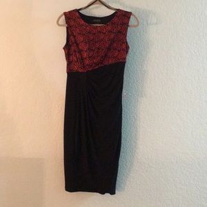 Black and red cocktail dress